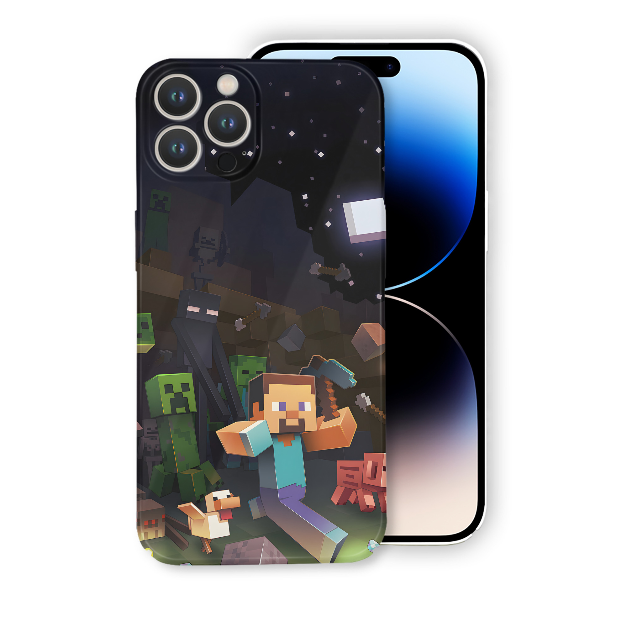 （画像用） マインクラフト ブロックの世界 Minecraft MC Block world 【iPhone 14シリーズ対応】ハードケース